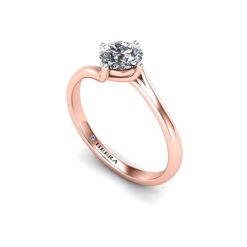 KHAIRI - Round Brilliant Solitaire Engagement Ring in Rose Gold - HEERA DIAMONDS