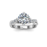 AMIRA - Round Brilliant Diamond Engagement Ring in Platinum - HEERA DIAMONDS