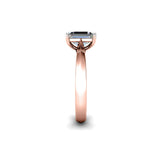 DOJA - Emerald Cut Solitaire Engagement Ring in Rose Gold - HEERA DIAMONDS