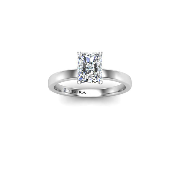 ALORA - Radiant Cut Solitaire Engagement Ring in Platinum - HEERA DIAMONDS