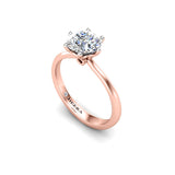 DAMARIS - Round Brilliant Solitaire Engagement Ring in Rose Gold - HEERA DIAMONDS