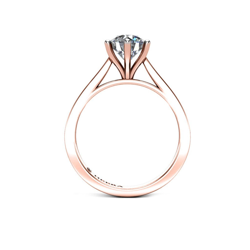 JORDAN - Round Brilliant 6 Claw Solitaire Engagement Ring in Rose Gold - HEERA DIAMONDS