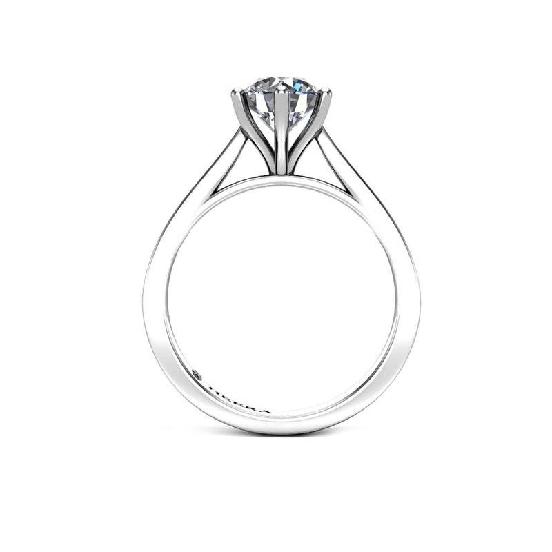 JORDAN - Round Brilliant 6 Claw Solitaire Engagement Ring in Platinum - HEERA DIAMONDS