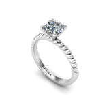 NADIRA - Round Brilliant twined Solitaire Engagement Ring in Platinum - HEERA DIAMONDS