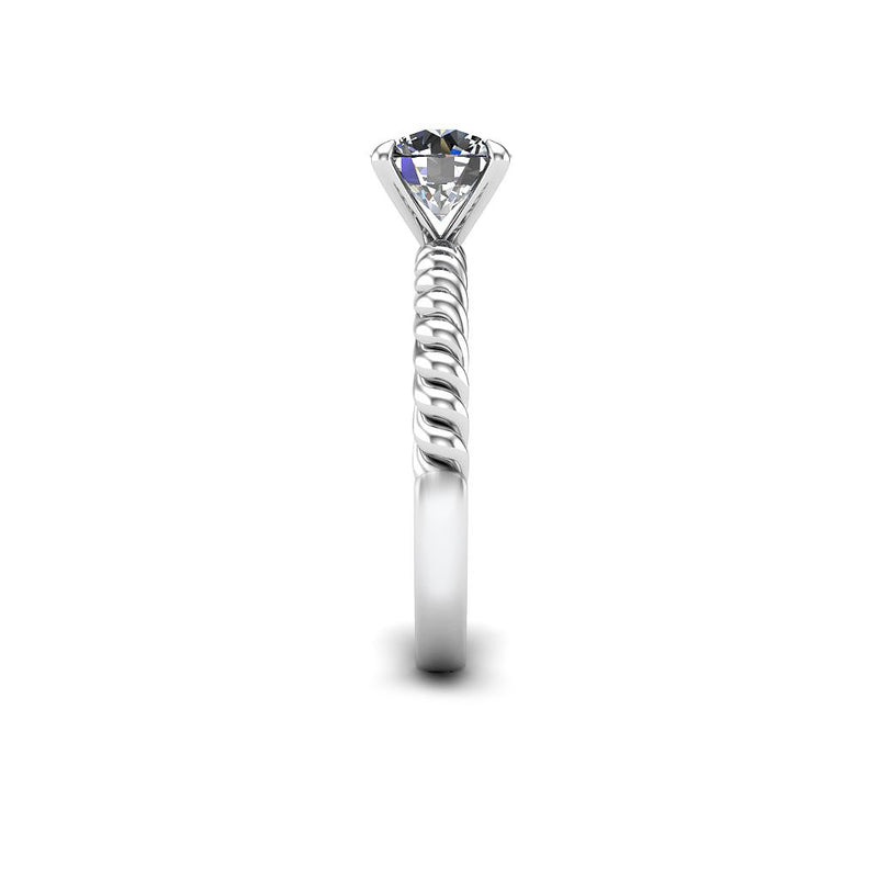 NADIRA - Round Brilliant twined Solitaire Engagement Ring in Platinum - HEERA DIAMONDS