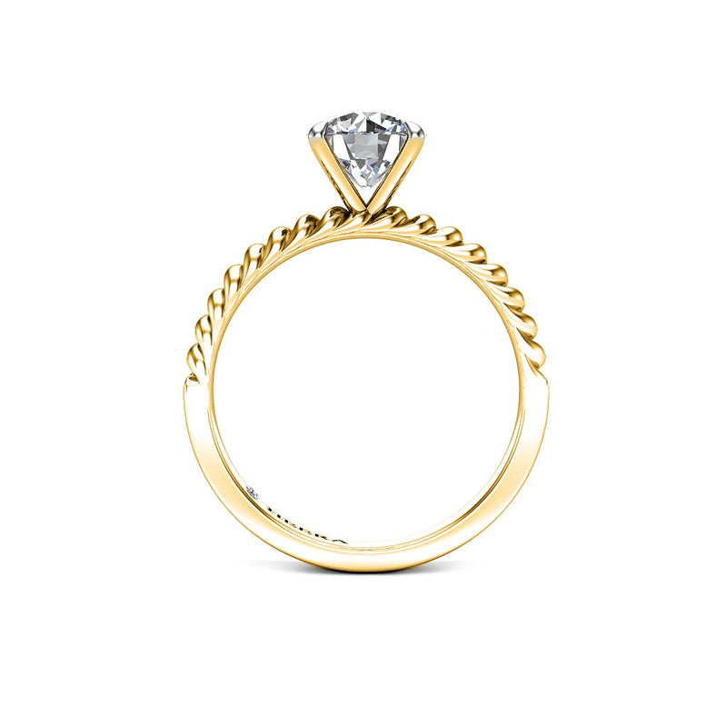 NADIRA - Round Brilliant twined Solitaire Engagement Ring in Yellow Gold - HEERA DIAMONDS