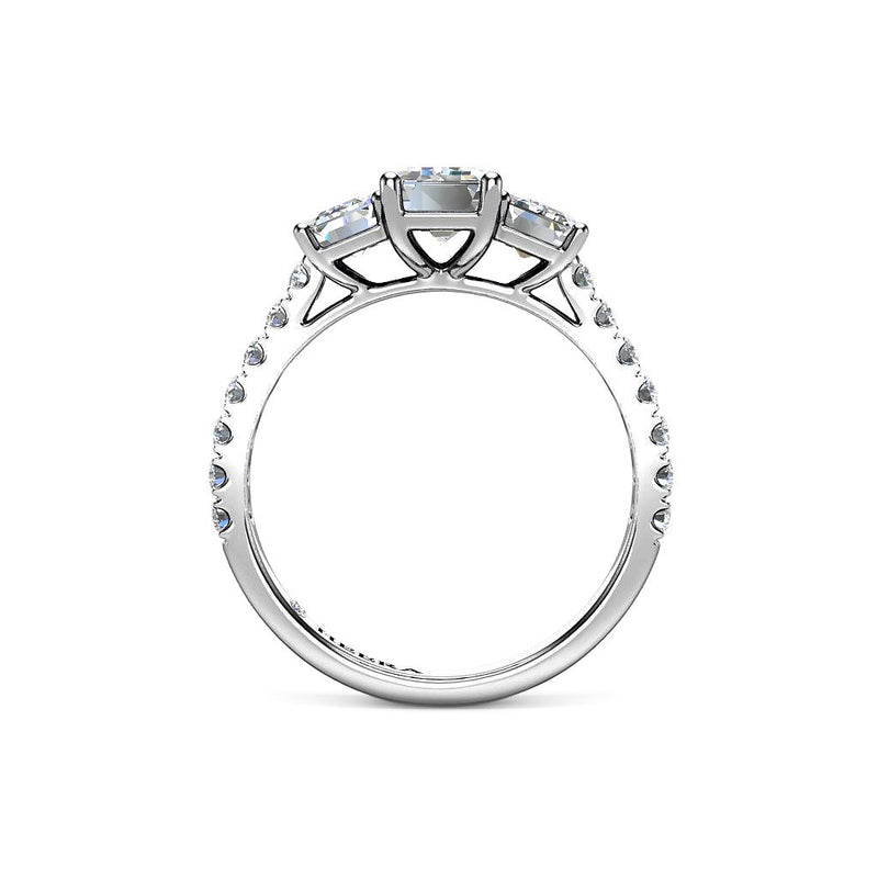 MULBERRY - Emerald Trilogy Engagement Ring in Platinum - HEERA DIAMONDS