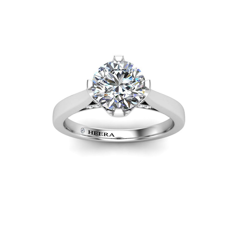 PETRA - Round Brilliant Solitaire Engagement Ring in Platinum - HEERA DIAMONDS