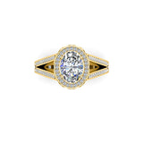 LUCIA - Oval Cut Halo Engagement Ring in Yellow Gold - HEERA DIAMONDS