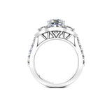 PERIWINKLE - Emerald Trilogy Engagement Ring in Platinum - HEERA DIAMONDS