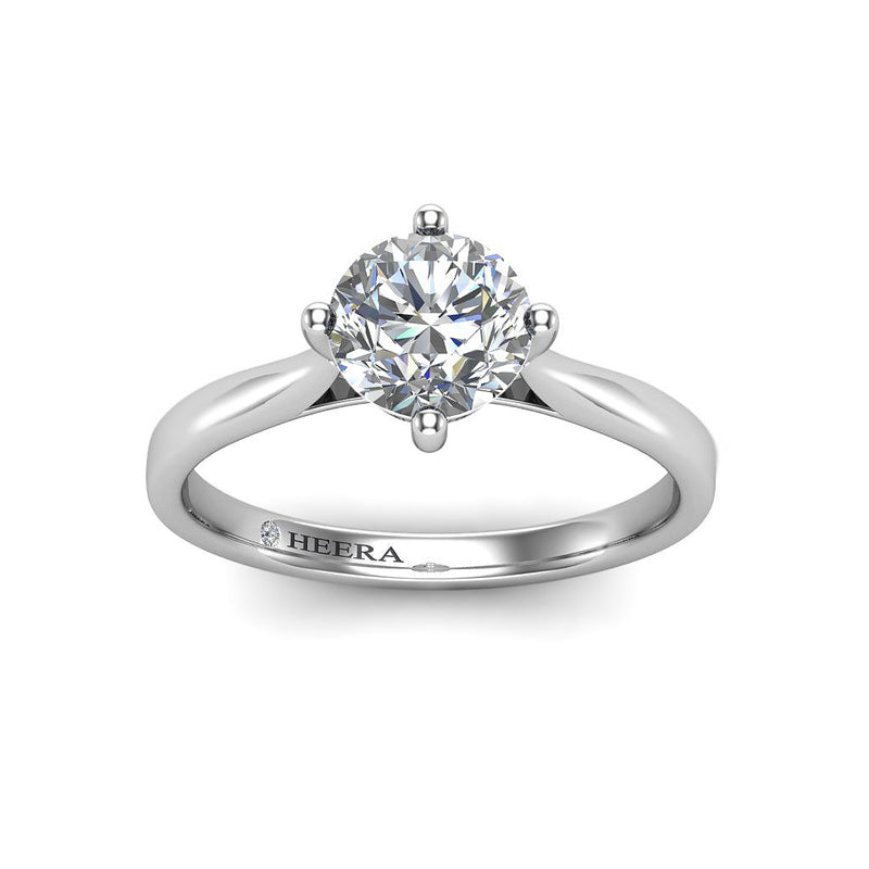 KERNALDE - Round Brilliant Solitaire Engagement Ring in Platinum - HEERA DIAMONDS