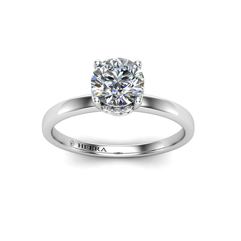 IDA - Round Brilliant Solitaire Engagement Ring in Platinum - HEERA DIAMONDS