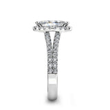 MANNIE - Marquise Cut Engagement Ring with Split Shoulders and Halo in Platinum - HEERA DIAMONDS