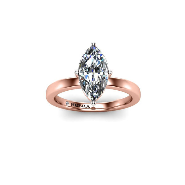 NINA - Marquise Cut Solitaire Engagement Ring in Rose Gold - HEERA DIAMONDS
