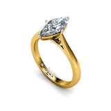 MELASIA - Marquise Cut Solitaire Engagement Ring in Yellow Gold - HEERA DIAMONDS