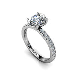 CAYE - Oval Cut Engagement Ring with Diamond Shoulders in Platinum - HEERA DIAMONDS