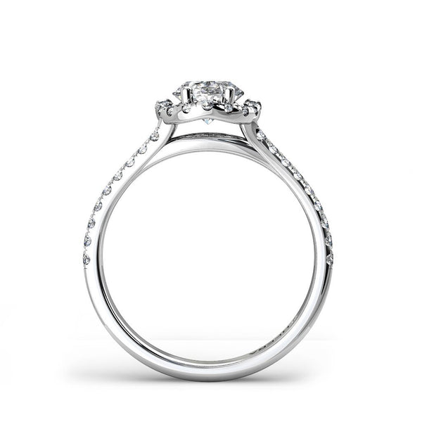 RENATA - Oval Cut Engagement Ring with Split Shoulders in Platinum - HEERA DIAMONDS