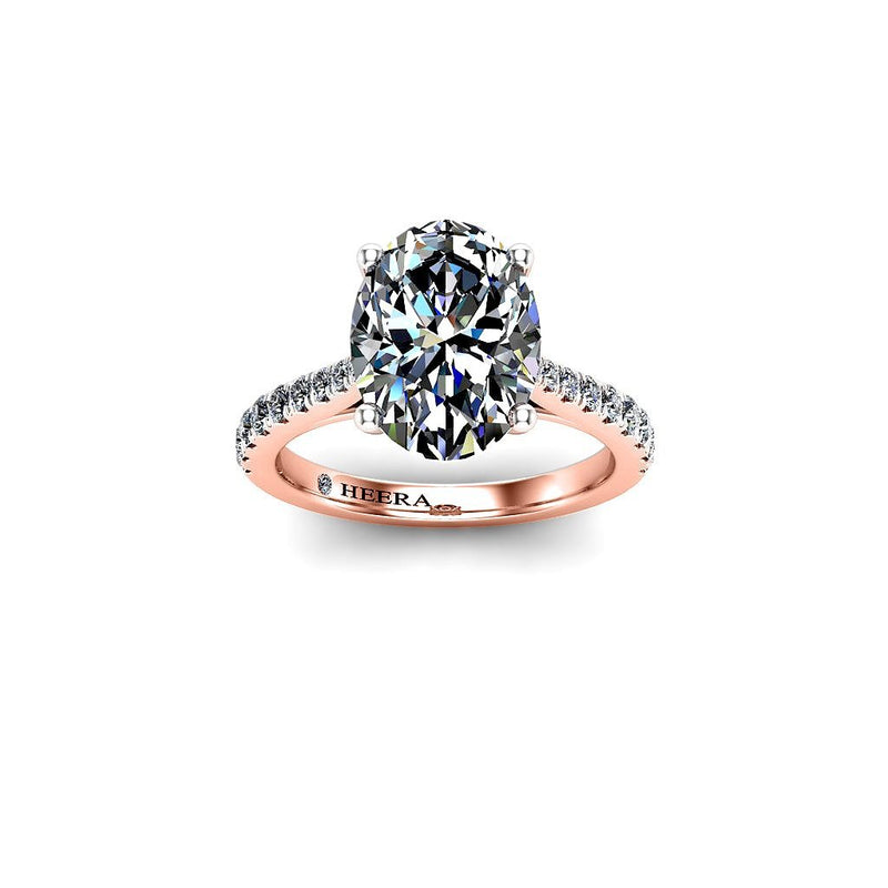 LOURDES - Oval Solitaire Engagement Ring in Rose Gold - HEERA DIAMONDS