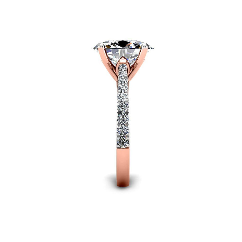 LOURDES - Oval Solitaire Engagement Ring in Rose Gold - HEERA DIAMONDS