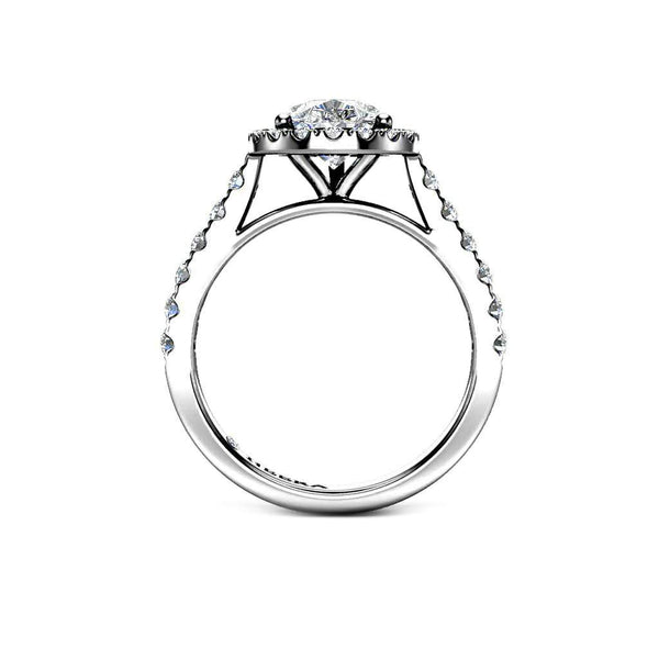 ELIZABETH - Pear Cut Halo Engagement Ring in Platinum - HEERA DIAMONDS