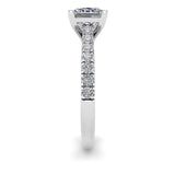 SANDRA - Princess Cut Engagement Ring III with Diamond Shoulders in Platinum - HEERA DIAMONDS