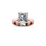 ADELAIDA - Princess Cut Solitaire Engagement Ring in Rose Gold - HEERA DIAMONDS