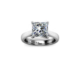 SUAD - Princess Cut Solitaire Engagement Ring in Platinum - HEERA DIAMONDS