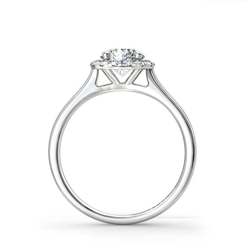 FARIDA - Round Brilliant Halo Engagement ring in Platinum - HEERA DIAMONDS