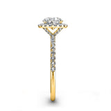 SUKAINA-  Round Brilliant Halo Engagement Ring in Yellow Gold - HEERA DIAMONDS